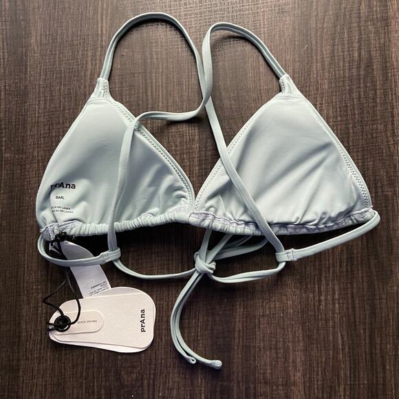 Prana Hana Highway Triangle Swim Top Women's Small Saltwater Bikini Crisscross - Picture 4 of 5